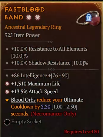 Diablo 4 [Season 11 Softcore] Rings - No.AB04-122 : [Legend] Rings