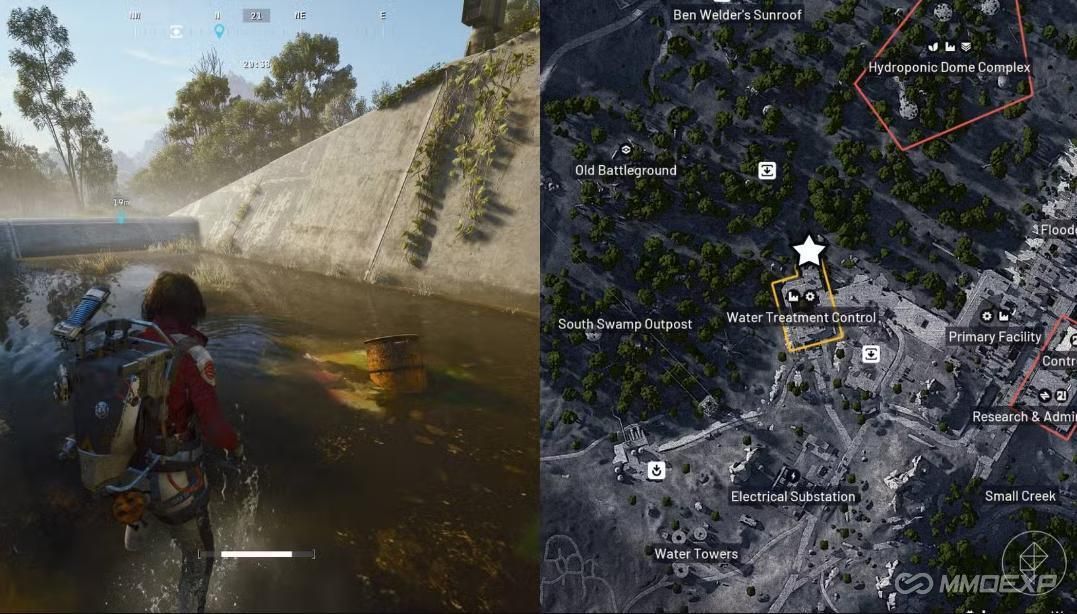 Return to the Water Intake Below the Water Treatment Control Building