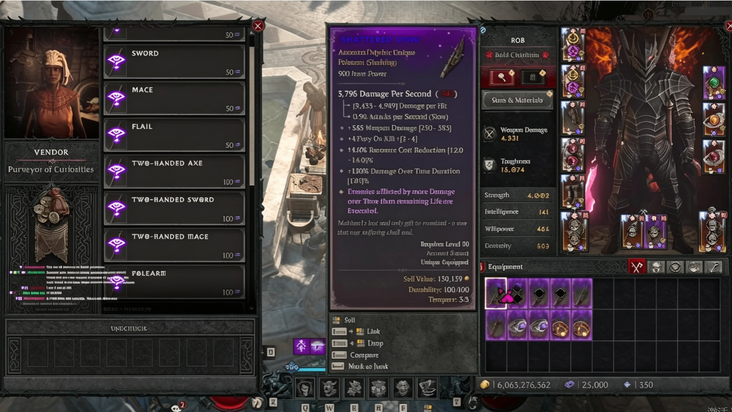 How to Get Shattered Vow and Other Iconic Mythics from Gambling in Diablo 4,Diablo IV Items