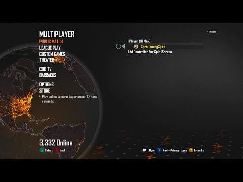 A Black Ops 2 multiplayer lobby with players searching for a match, highlighting the game's classic online interface.