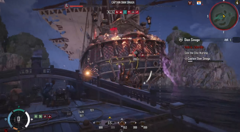 Skull and Bones best ship build, endgame ship, PvE build, Combustion weapons, Fire DPS setup, Overpowered ship build