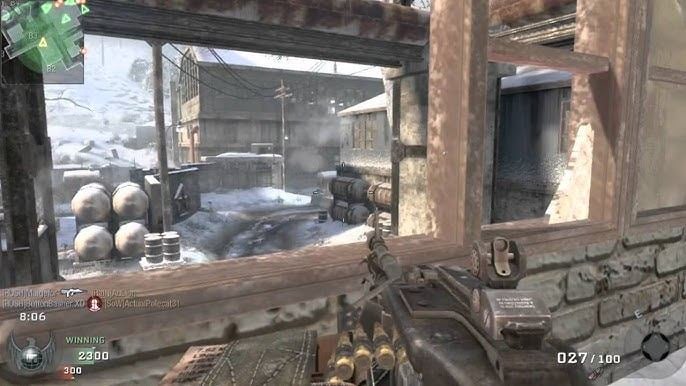 A close-range Black Ops 1 multiplayer firefight demonstrating the game's classic gunplay and aiming mechanics.
