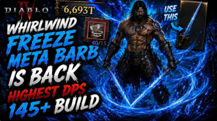 Diablo 4 Season 14 Freeze Whirlwind Barbarian Build Guide: How to Push Tier 144+ with Quadrillion Damage