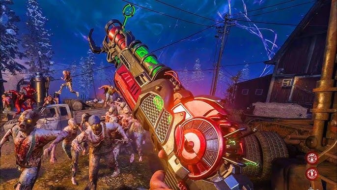 Black Ops 7 Zombies best weapon setup featuring Pack-a-Punch upgrades and high-ammo weapons for faster XP and camo farming.