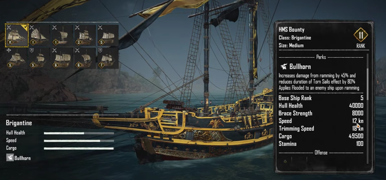 Brigantine 3 Moves: Skull and Bones Speed vs Sambuk Fire DPS