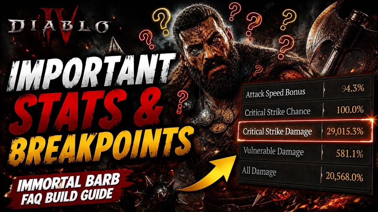 Diablo 4 Season 14 Immortal Barbarian Guide: Best Stats, Breakpoints & Build Setup to Stay Alive and Clear Torment 12