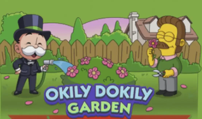 Monopoly GO,Simpsons Crossover, New Event,Okily Dokily Garden