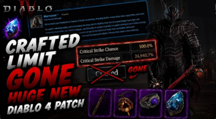 Diablo 4 Season 14 Death Awakening Update: Mythic Crafting Limits Removed, Drop Rates Buffed, and New Meta Builds