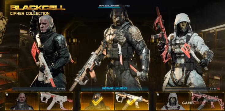  The BlackCell Cipher event combines exclusive operator skins, weapon blueprints, animated camos, and a mastery reward.