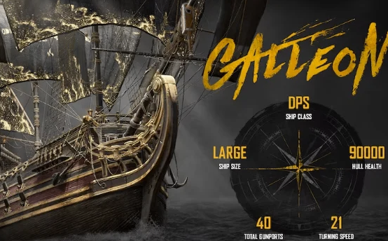 Skull and Bones Galleon ship stats showing health armor and combat performance