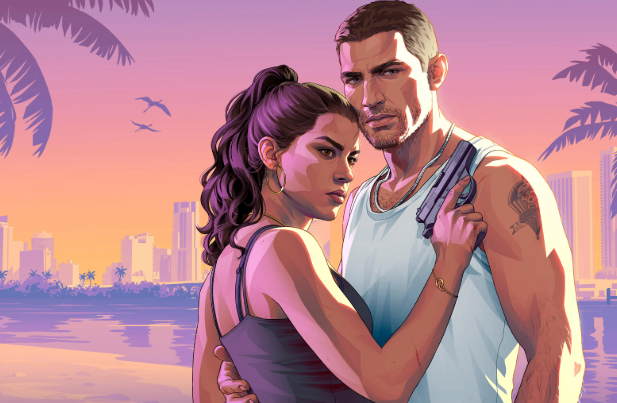 Jason and Lucia from Grand Theft Auto 6 exploring Vice City, representing Rockstar's next-generation open-world adventure.