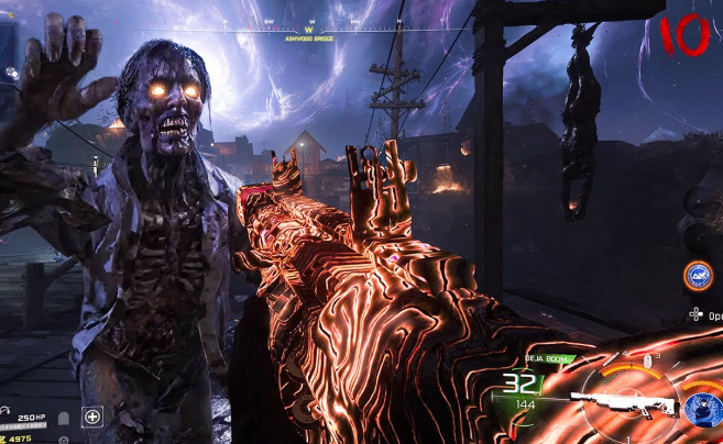 Black Ops 7 Zombies gameplay showing players using the latest god mode glitch method to survive high rounds, farm XP, and unlock weapon camos.