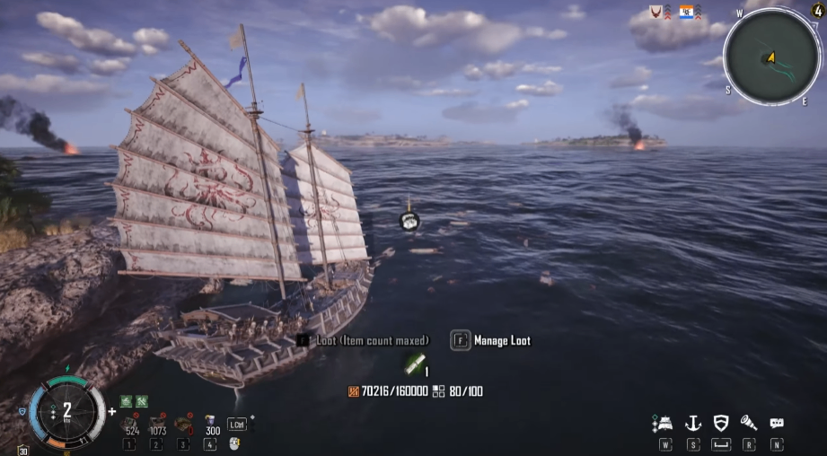 Skull and Bones best ship build, endgame ship, PvE build, Combustion weapons, Fire DPS setup, Overpowered ship build