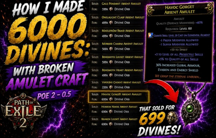 PoE 2 Amulet Crafting Guide: The Best 1,000+ Divine Profit Crafting Strategy in Path of Exile 2