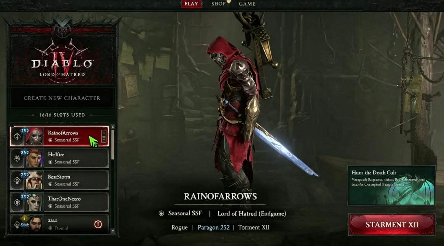Diablo 4 Rain of Arrows Rogue Build Guide – From Level 1 to Torment 12 in Just 13 Hours