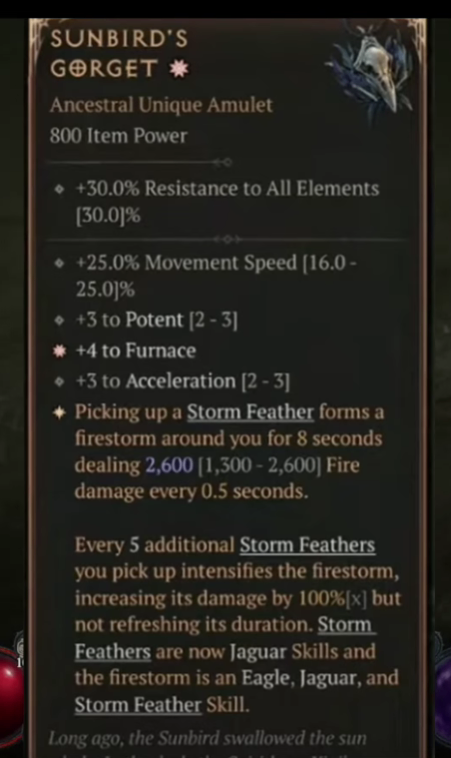 Diablo 4, Spiritborn Fire Builds, The Sunbird’s Gorget, Storm Feather setup, Diablo 4 gold, buy Diablo 4 Items, Diablo 4 Items, Diablo 4 Items for sale