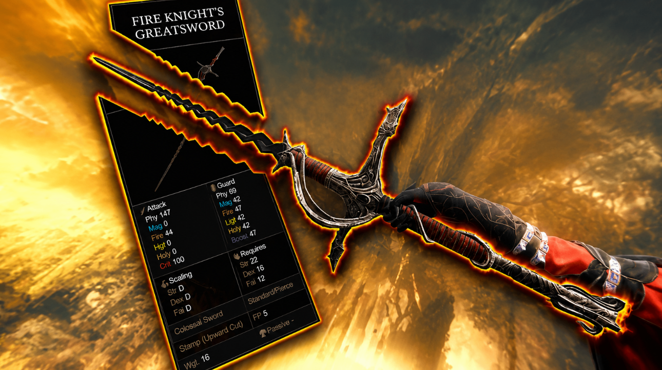 Elden Ring Fire Knight's Greatsword DLC guide,Fire Knight's Greatsword best faith build & infusion,Elden Ring Runes,buy Elden Ring Runes,Fire Knight's Greatsword flame art sacred build
