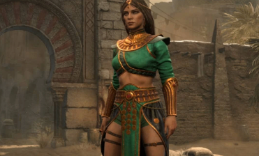 Throw Sorceress clearing a large enemy pack with piercing attacks and multiple fire damage effects.