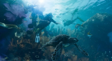 GTA 6 underwater gameplay with sea weapons, fishing, wildlife and expanded open-world activities
