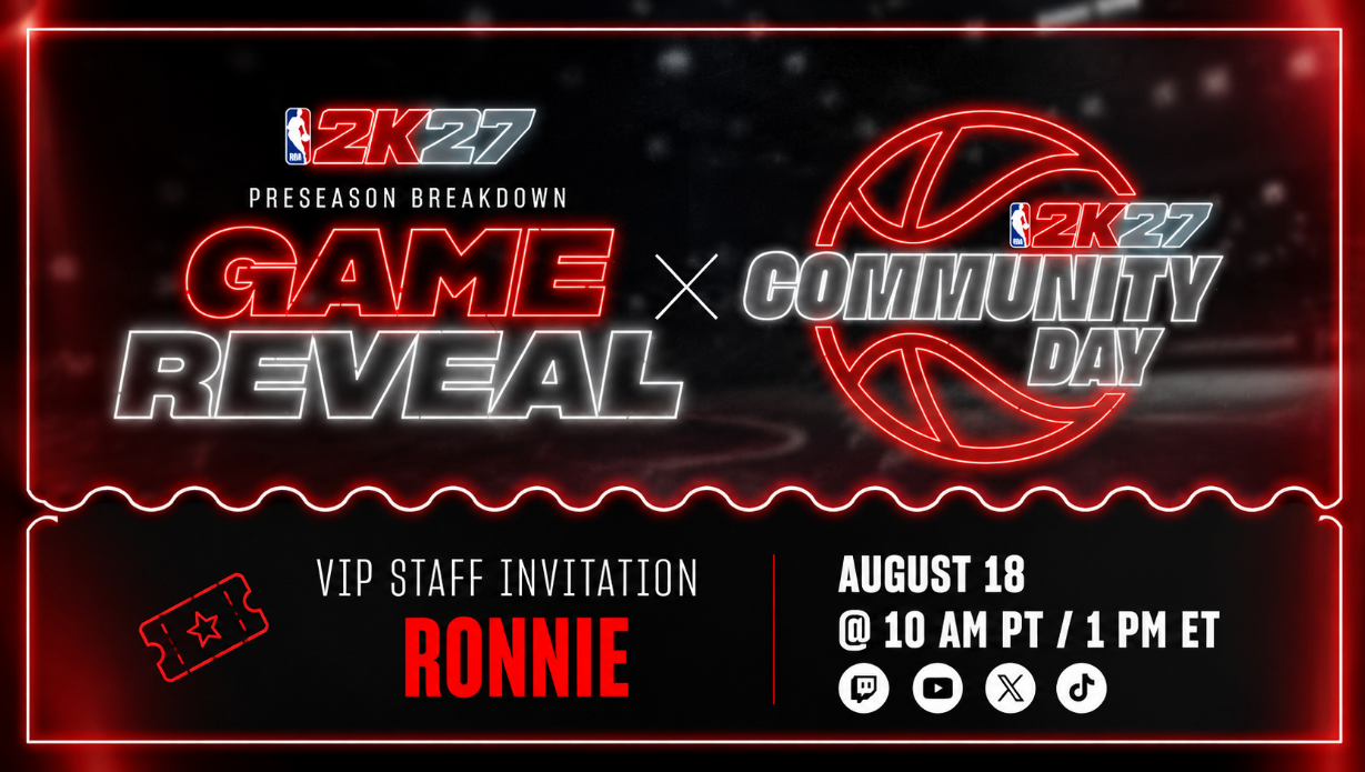 NBA 2K27 Community Day August 18, NBA 2K27 Twitch drop rewards, NBA 2K27 Top 100 player ratings, NBA 2K27 Play Now Triple Threat demo, NBA 2K27 2X Rep hoodie , NBA 2K26 MT,NBA 2K26 VC