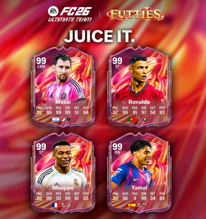 FC 26 FUTTIES Week 4 99 Rated Messi Ronaldo Mbappe Yamal Preview,FC 26 Lamine Yamal 99 RW 9 Passing Stat Meme Card Breakdown,FC 26 Coins Prep for FUTTIES 4 Top Tier Card Market Purchases,FC 26 FUTTIES 99 OVR Attackers Meta Squad Building Guide,buy FC 26 Coins,FC 26 Coins