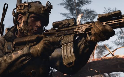 CoD MW4 graphics settings showing low-latency options, DLSS, FOV and motion blur settings