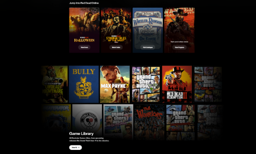 Screenshot of the Rockstar Games website illustrating backend changes, performance improvements, and preparations for future GTA 6 content.