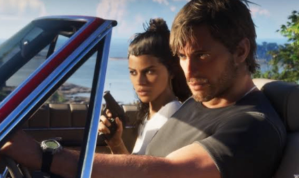 GTA 6 Gameplay showing Jason and Lucia exploring Vice City during an action-packed mission.