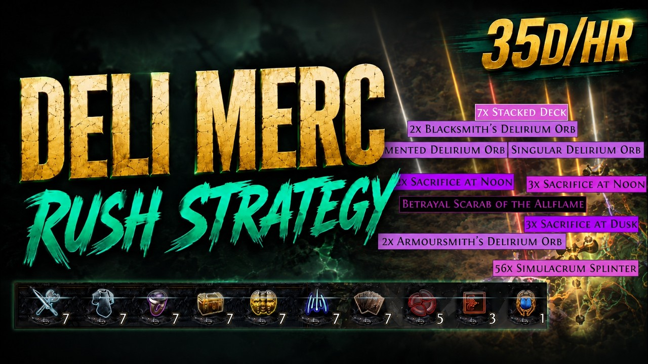 PoE 3.29 Deli Merc Rush Guide: 35–40 Divines Per Hour Max Profit Farm