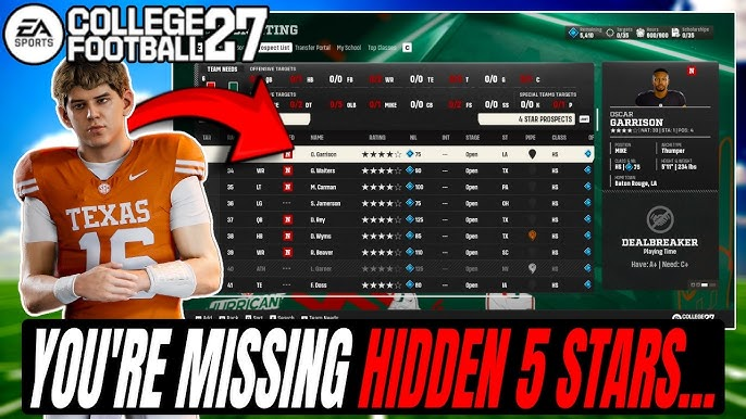 EXCLUSIVE: College Football 27 Hidden 5-Star Recruits Secret Mechanic Explained