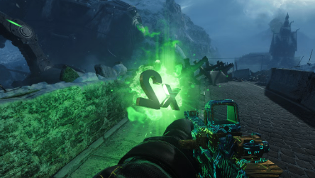 Rex Inferno features multiple hidden shootable power-ups, including Max Ammo, Fire Sale, Double Points, Insta-Kill, Nuke, and Random Perk rewards.