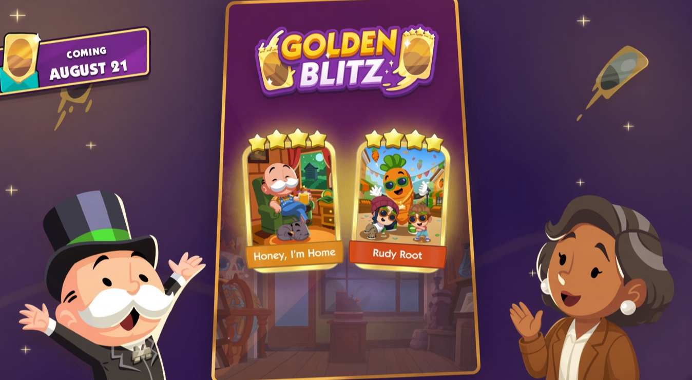 Monopoly GO Golden Blitz August 21 2026,Monopoly GO Honey I'm Home Rudy Root trade,Monopoly GO Happy Harvest Looney Tunes album,Monopoly GO Golden Blitz trading rules tips,Monopoly GO 4‑star gold stickers trade event,Next Golden Blitz Monopoly GO 24‑hour event,Monopoly Go Stickers,buy Monopoly Go Stickers