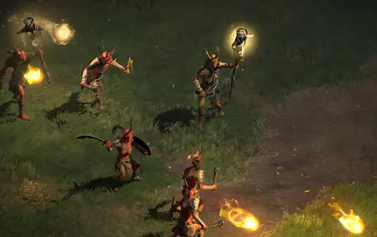 Diablo 2 Resurrected Bishibosh, the Fire Immune Fallen Shaman found in the Cold Plains.