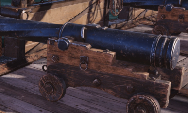 Galleon weapon setup featuring Hull Carvers, Nashkar long gun and Bombard for broadside damage.