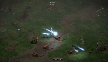 Diablo 2 Resurrected Cold Plains showing the snowy wilderness connecting Blood Moor, Stony Field and the Burial Grounds.