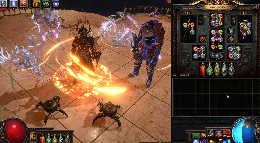 POE 3.29 build, Spinning Magma Saboteur, Path of Exile spin to win build, POE beginner friendly endgame build, POE Rolling Magma Cyclone build,  POE Currency, buy POE Currency
