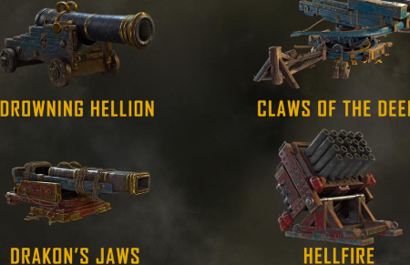 Skull and Bones Y3S2 adds new weapons including Drowning Helion, Hellfire, Claws of the Deep and Drakon's Jaws.