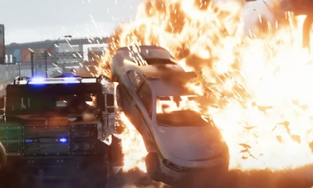 GTA 6 driving footage reportedly shows Jason driving a pickup through a dense urban environment while dealing with traffic and vehicle collisions.