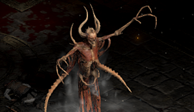 Diablo 2 Resurrected Season 15 Sorceress fighting Mephisto without the classic corner farming trick