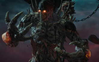 The Warden boss encounter during the final stage of the Rex Infernus Easter Egg in Black Ops 7 Zombies.