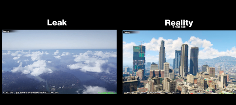 Side-by-side comparison between early GTA 6 leaked footage and official Trailer 2 screenshots highlighting gameplay evolution.