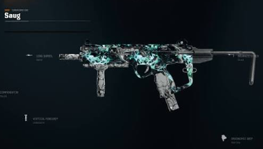 CoD Black Ops 7 Zombies Saug LMG build being used against the Warden boss