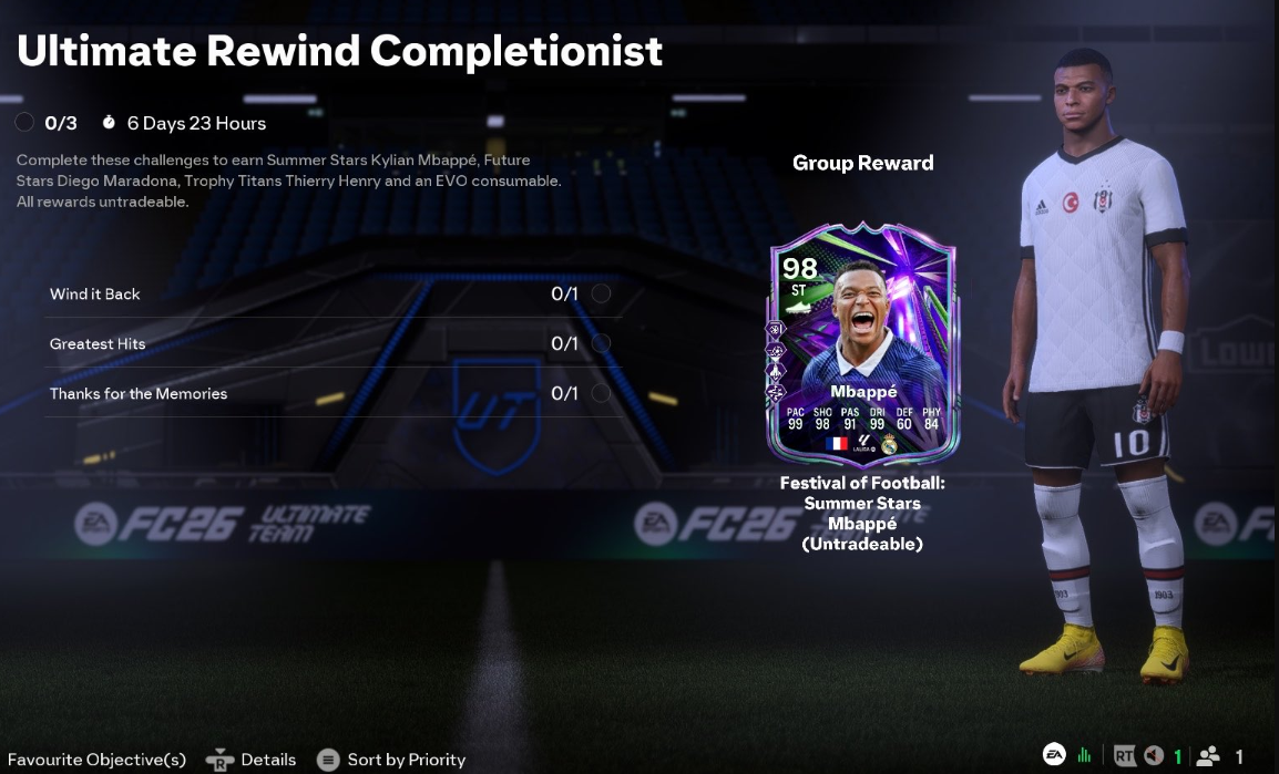EA FC 26 Free 98 Summer Stars Mbappé Now Available Through Ultimate Rewind Objectives