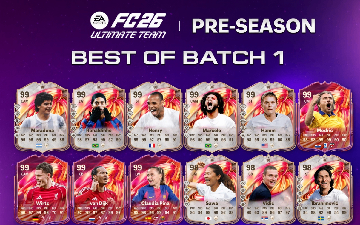 FC 26 Ultimate Team Pre‑Season Best of Batch 1 leaks,FC 26 Best of Batch 1 full card ratings stats,FC 26 Pre‑Season Best of Batch 1 meta analysis,FC 26 99 rated Maradona Ronaldinho Henry Modrić stats,FC 26 Best of Batch 1 squad building guide,FC 26 Coins,buy FC 26 Coins