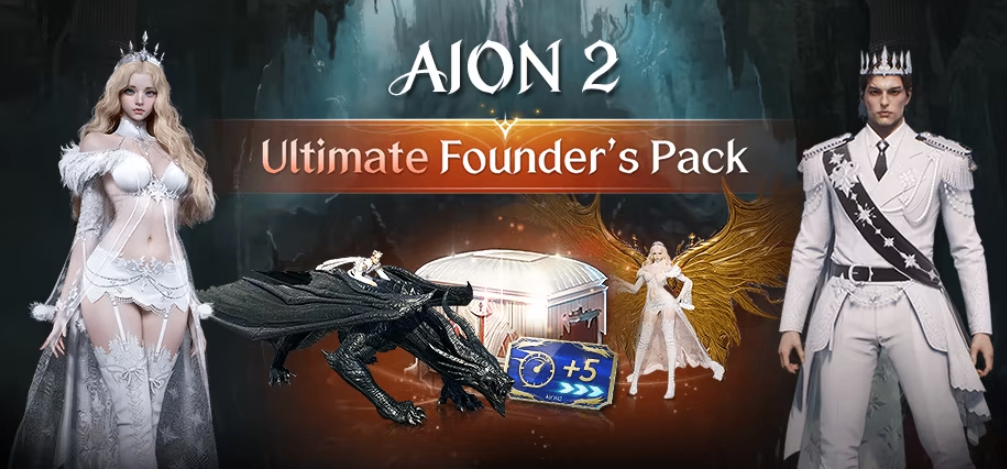AION 2 Founder's Pack comparison guide,AION 2 Standard Deluxe Ultimate pack differences,AION 2 Founder's Pack price and rewards,AION 2 early access Founder's Pack benefits,AION 2 Ultimate pack exclusive cosmetics,buy Aion 2 Kinah,Aion 2 Kinah