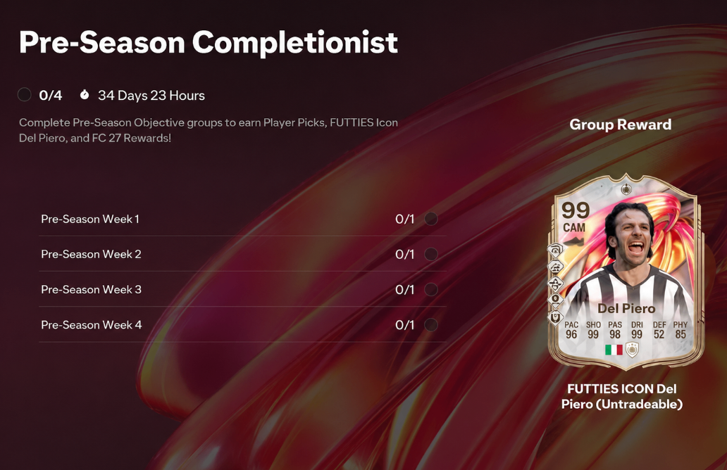 FC 26,Pre-Season Wilson,Guide,Unlock,Del Piero,buy FC 26 Coins
