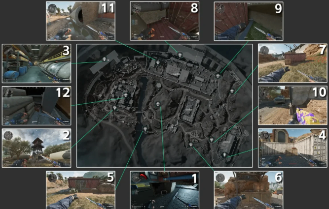 Secret Map 8 showing hidden clues and symbols used to locate buried treasure in Zero Dam.
