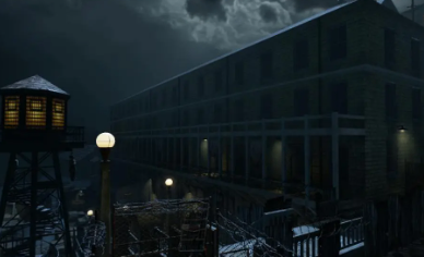 Mob of the Dead Zombies map in Call of Duty Black Ops 2 featuring Alcatraz, Hell's Retriever and the Afterlife system.
