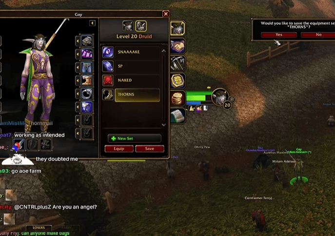 WoW Forever Druids,WoW Forever Thorns,Thorns Spell Power,WoW Forever Druid PvP,WOW Forever Gold