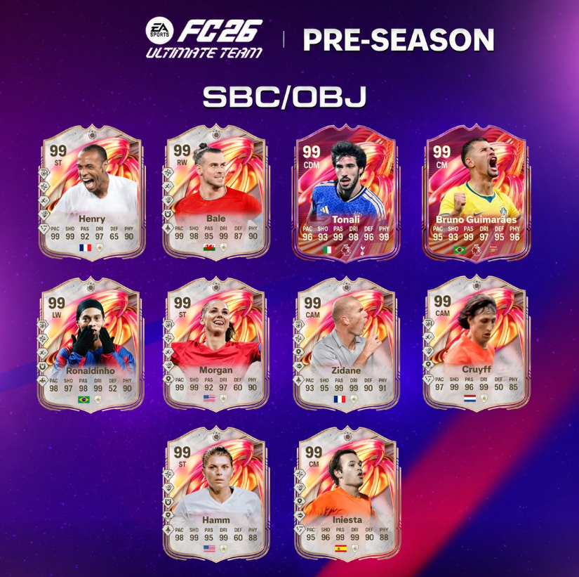 EA FC 26 Ultimate Team Pre-Season Week 2: 99 R9 Ronaldo, New 99-Rated Players, SBCs, Objectives & Rewards